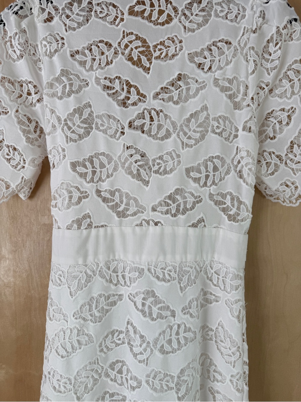 Sandro White Zalan Broderie Anglaise Lace Midi Dress V-Neck Boho Bridal T1 S - Picture 13 of 15